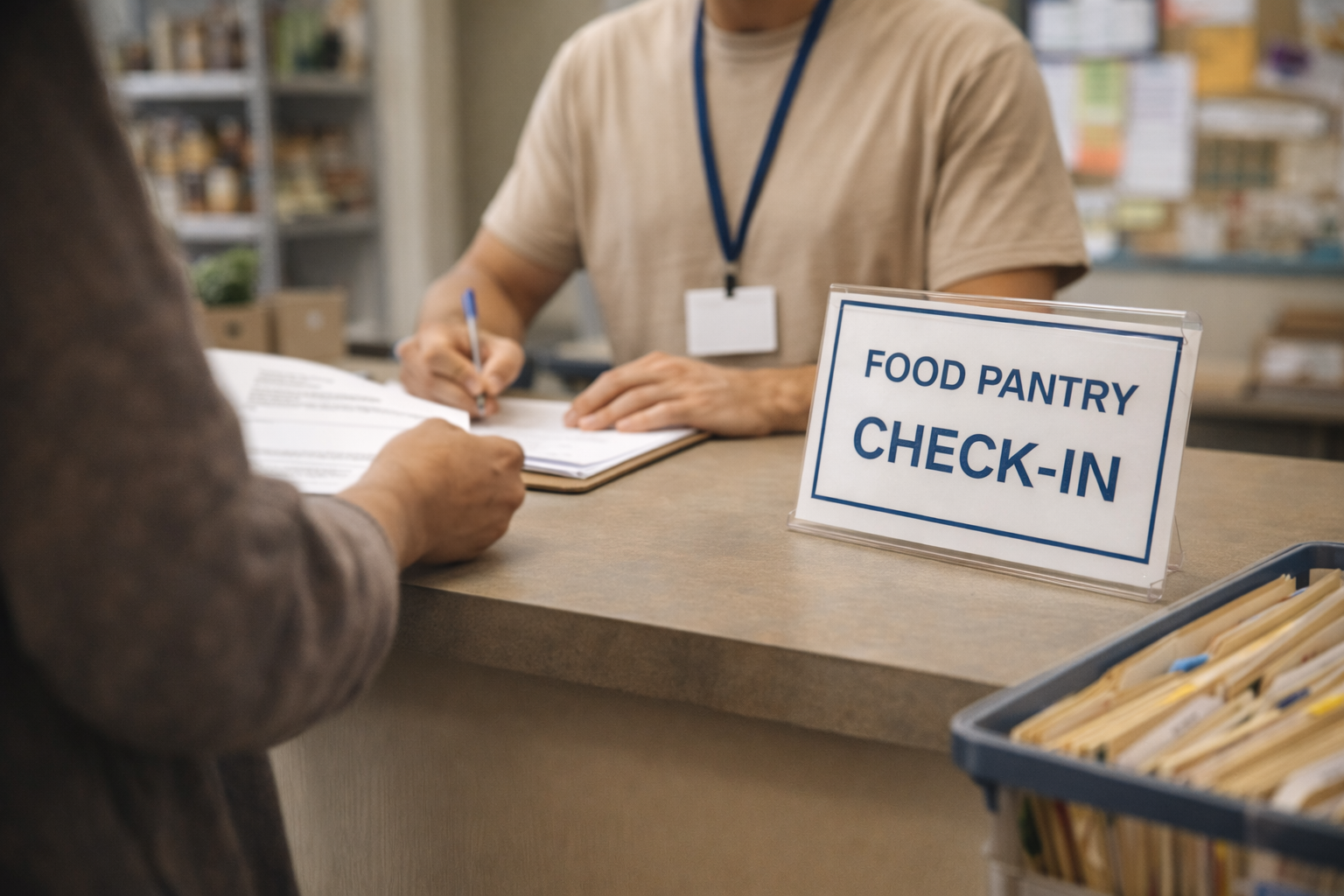 Community food pantry interior